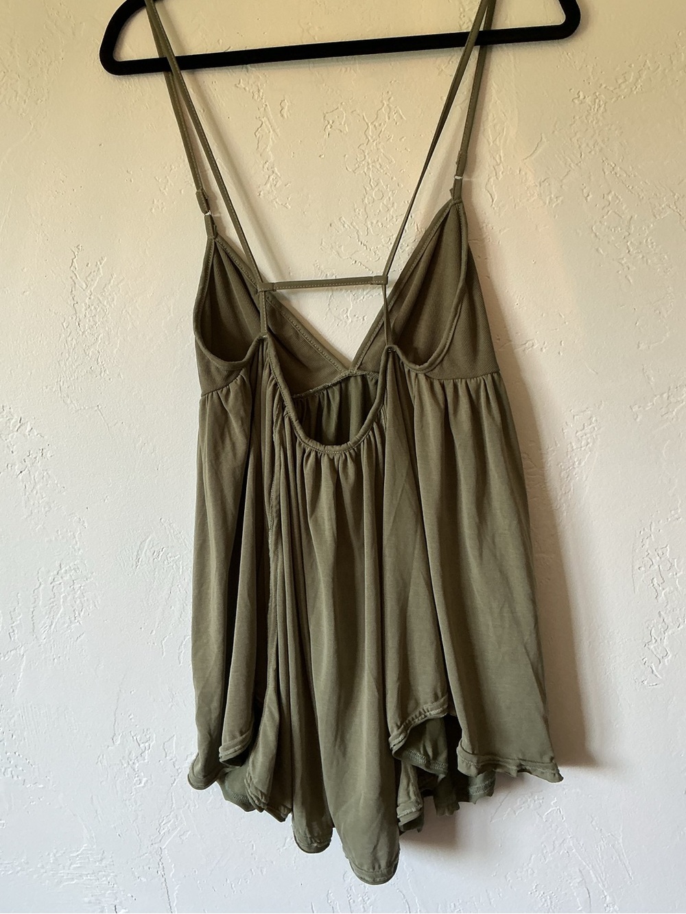 NWT Free People Olive Green Spaghetti Strap Babydoll Strappy Back Top - Picture 6 of 9